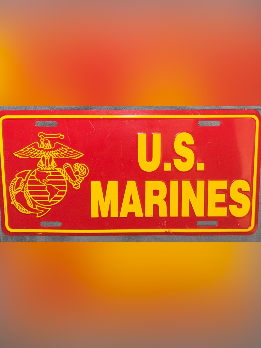 U.S. Marine Corps Eagle, Globe, and Anchor novelty metal license plate